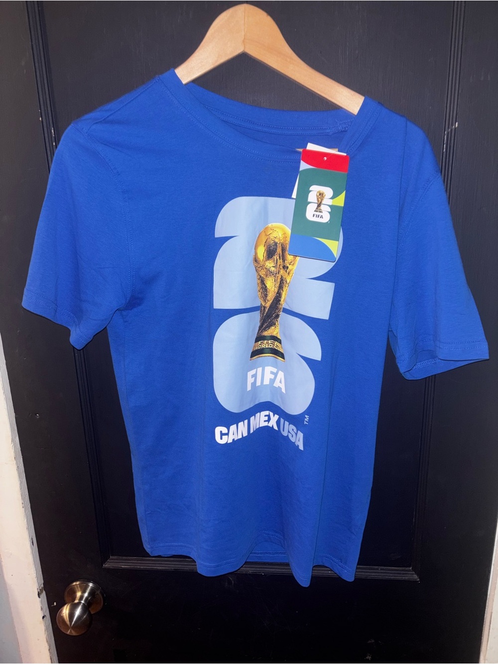 NWT FIFA 2026 Can Mex USA World Cup Blue Graphic T-Shirt Youth L 14/16